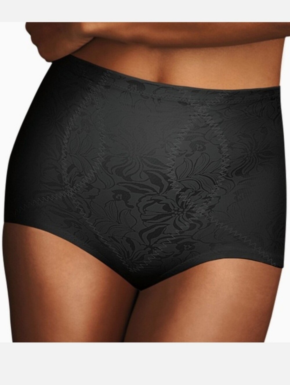 Maidenform Flexees Shapewear Brief Firm Control Black Floral Women's XL Sexy EU